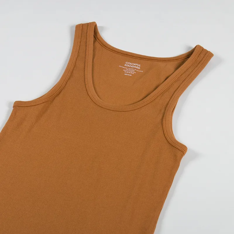 Colorful Standard Womens Organic Rib Tank Top Ginger Brown-2