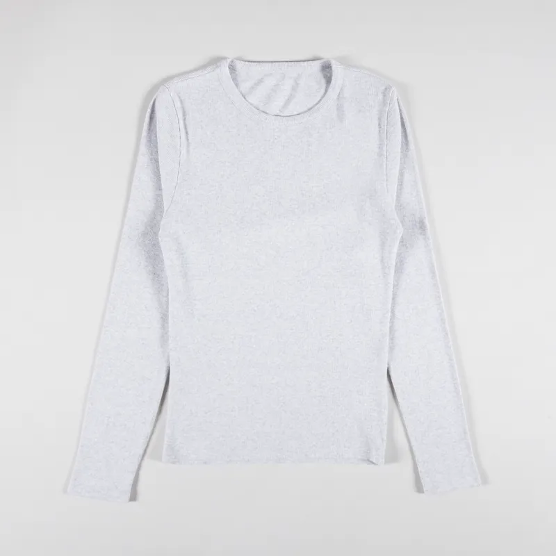 Colorful Standard Womens Organic Rib Long Sleeve T Shirt Snow Melange