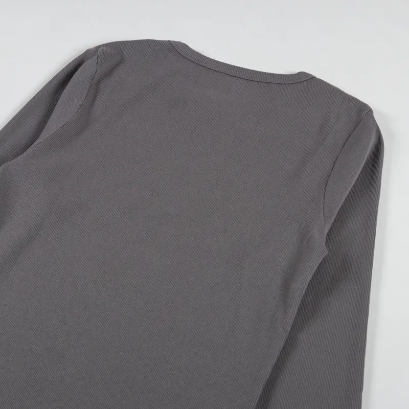 Colorful Standard Womens Organic Rib Long Sleeve T Shirt Storm Grey-7