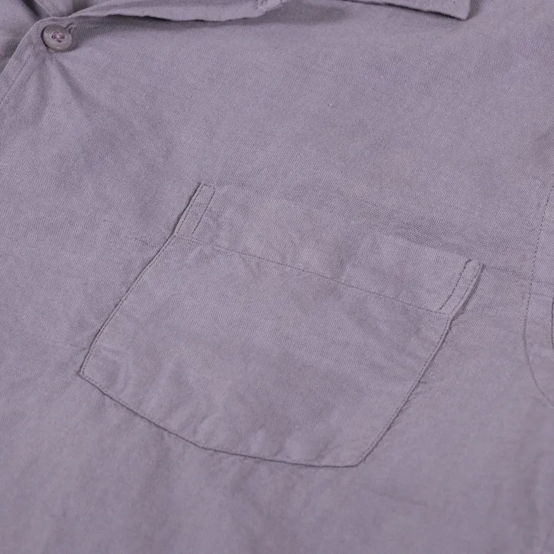 Colorful Standard Linen Short Sleeved Shirt Purple Haze-2