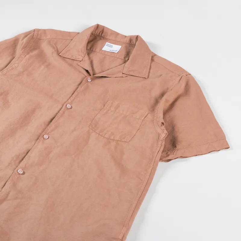 Colorful Standard Linen Short Sleeved Shirt Rosewood Mist-1
