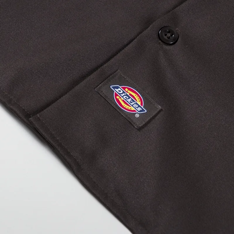 Dickies Short Sleeve Work Shirt Recycled Dark Brown-4