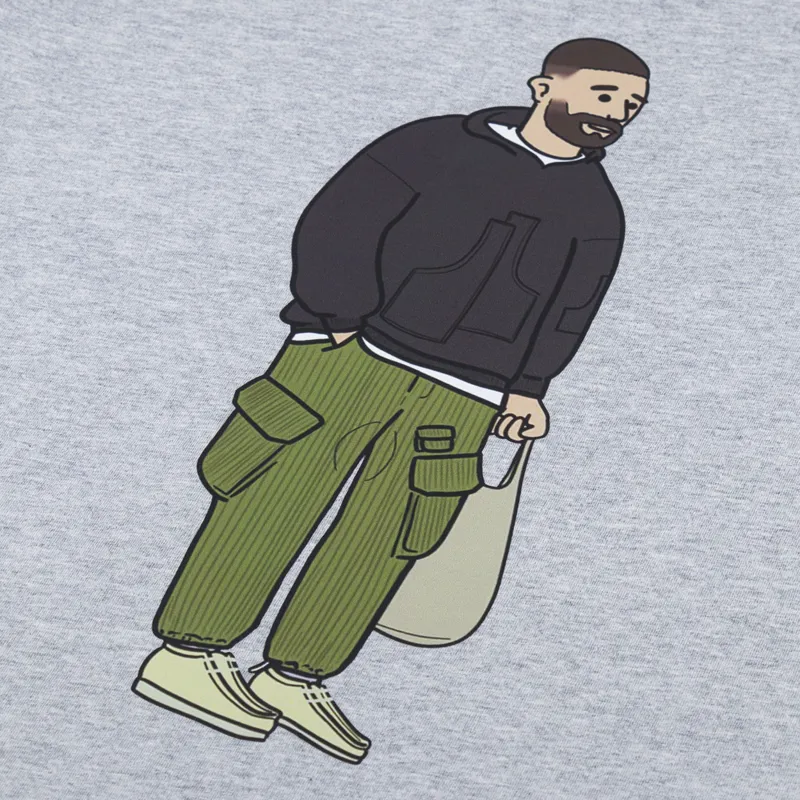 Working Class Heroes x Deliberate Indifference Regular Fit T Shirt Grey Heather-4