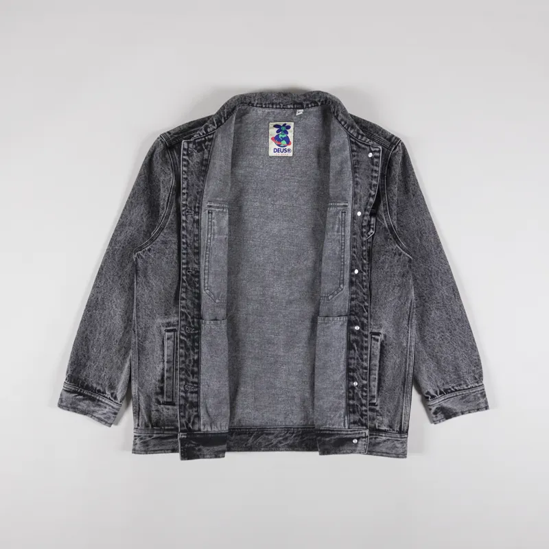 Deus Ex Machina Womens Crosby Denim Jacket Black Acid Stonewash-5