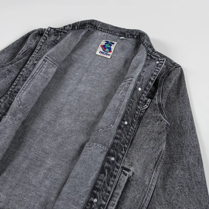 Deus Ex Machina Womens Crosby Denim Jacket Black Acid Stonewash-8