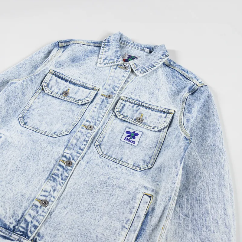 Deus Ex Machina Womens Crosby Denim Jacket Indigo Acid Stonewash-7