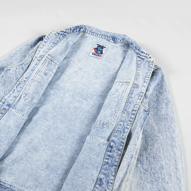 Deus Ex Machina Womens Crosby Denim Jacket Indigo Acid Stonewash-8