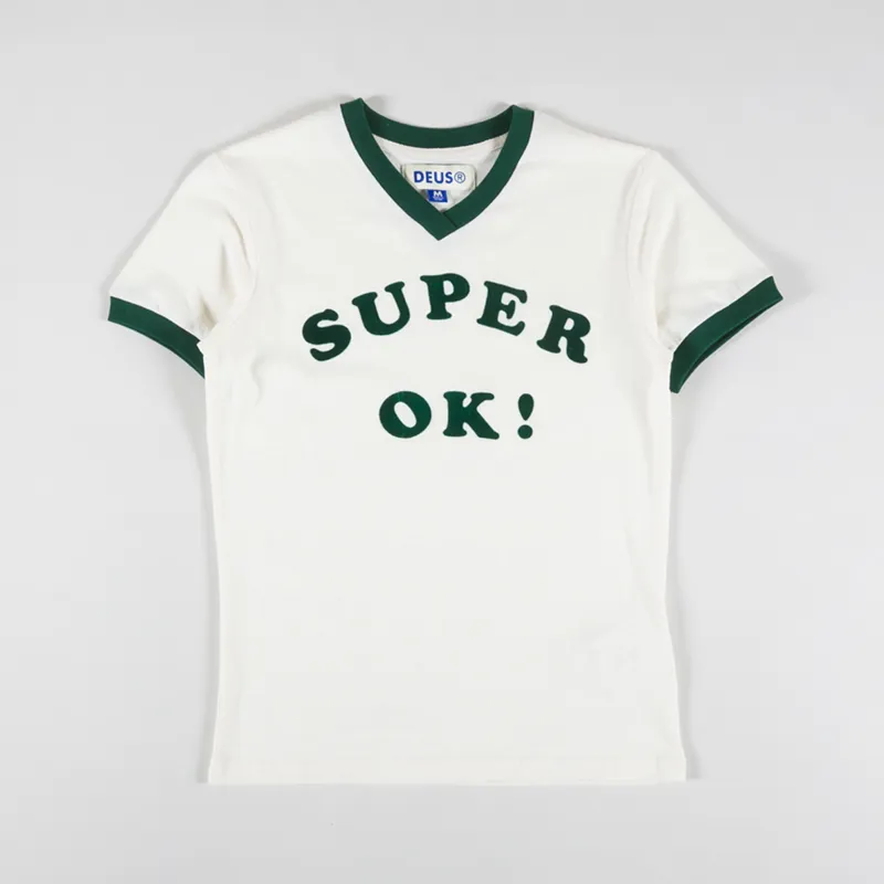 Deus Ex Machina Womens Faye Ringer T Shirt White Sand