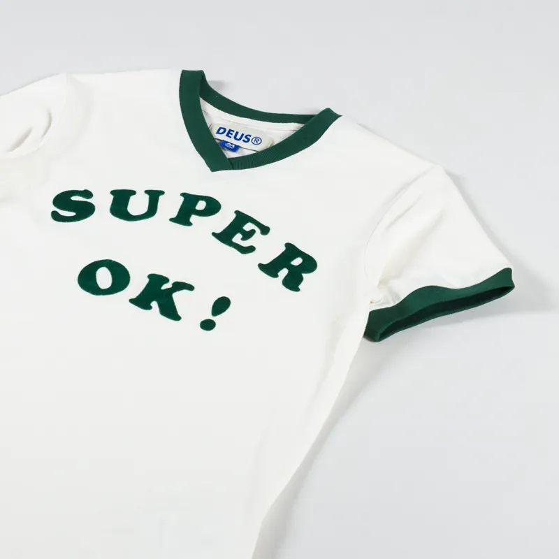 Deus Ex Machina Womens Faye Ringer T Shirt White Sand-5