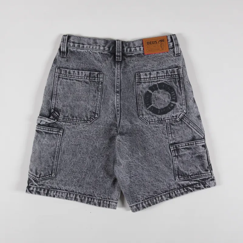 Deus Ex Machina Womens Bella Shorts Black Acid Stonewash-5