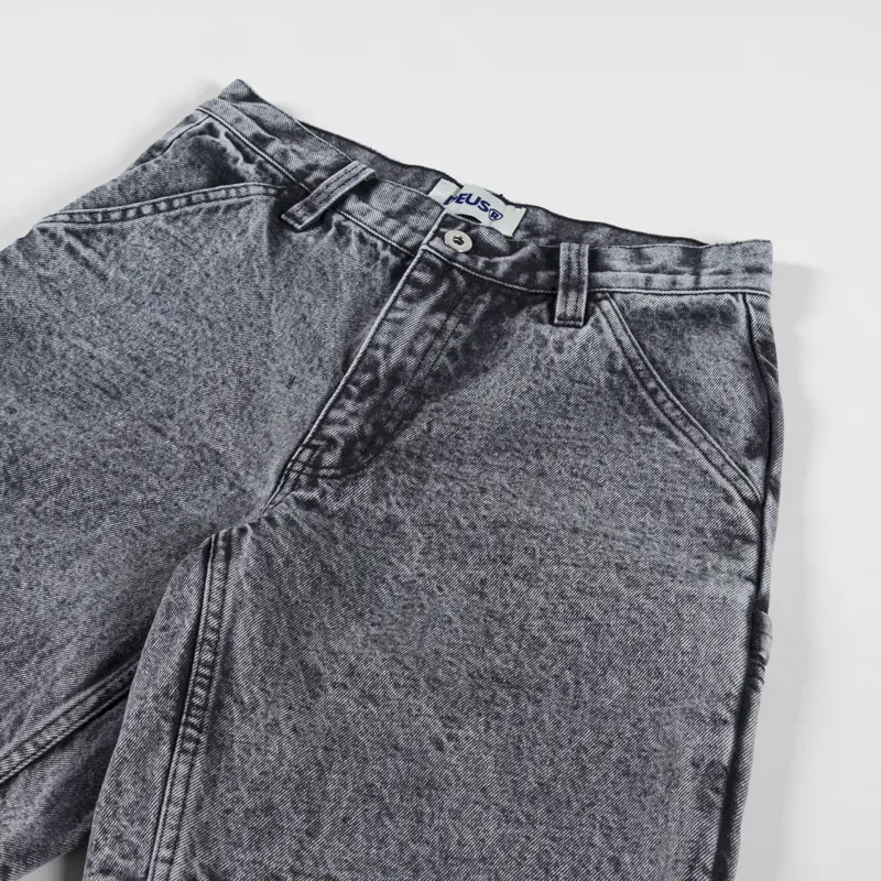 Deus Ex Machina Womens Bella Shorts Black Acid Stonewash-6