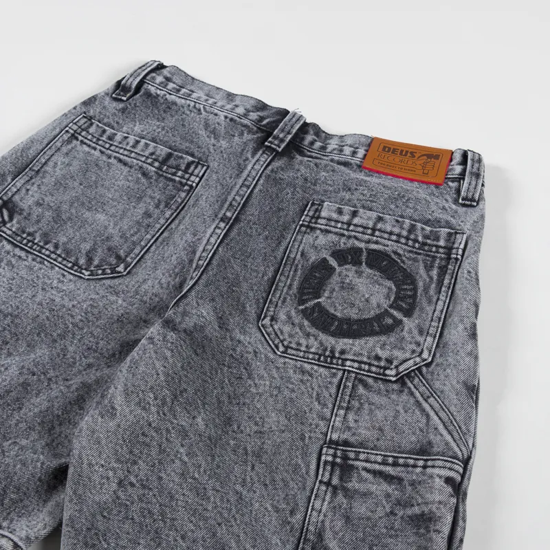 Deus Ex Machina Womens Bella Shorts Black Acid Stonewash-7