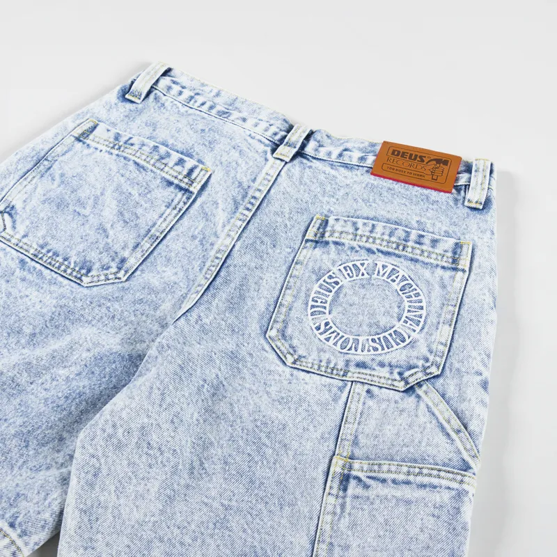 Deus Ex Machina Womens Bella Shorts Indigo Acid Stonewash-7