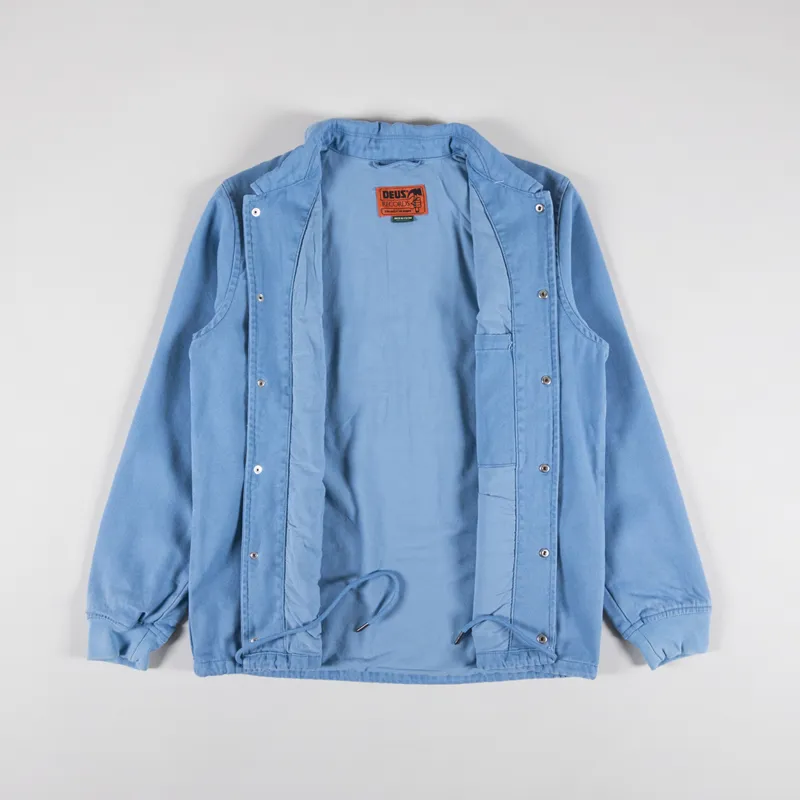 Deus Ex Machina Heavyweight Canvas Coach Jacket Blue Heaven-7