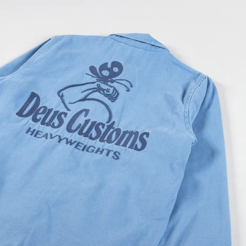 Deus Ex Machina Heavyweight Canvas Coach Jacket Blue Heaven-9