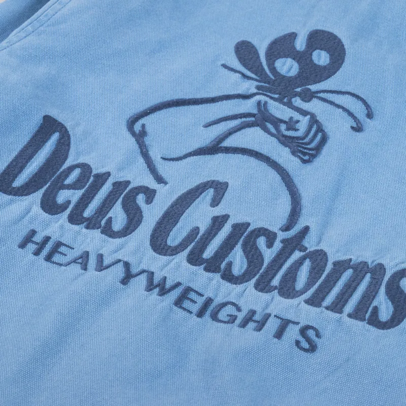 Deus Ex Machina Heavyweight Canvas Coach Jacket Blue Heaven-10