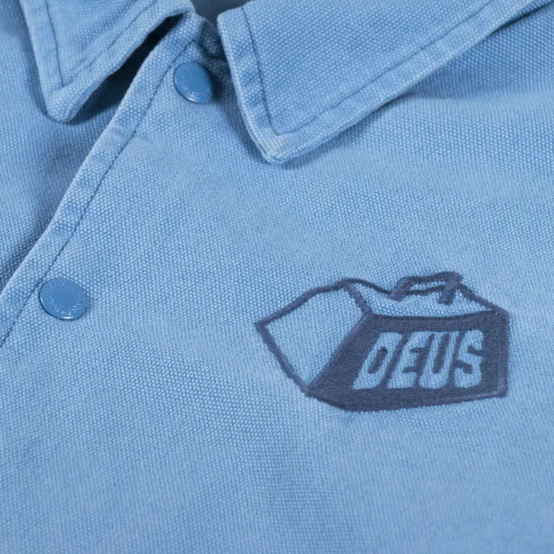 Deus Ex Machina Heavyweight Canvas Coach Jacket Blue Heaven-4