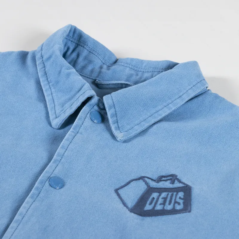 Deus Ex Machina Heavyweight Canvas Coach Jacket Blue Heaven-3