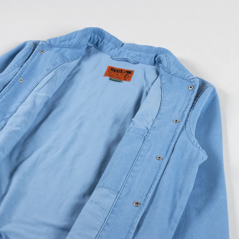 Deus Ex Machina Heavyweight Canvas Coach Jacket Blue Heaven-8