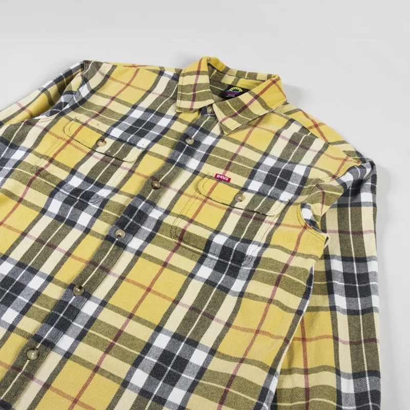 Deus Ex Machina Vacay Check Shirt Lemon-2