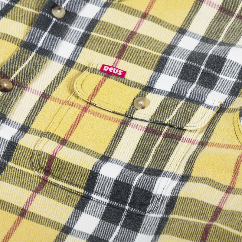 Deus Ex Machina Vacay Check Shirt Lemon-6
