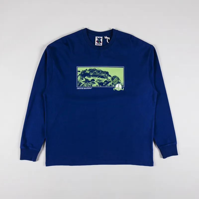Deus Ex Machina Piece Of Scrap Long Sleeve T Shirt Blue-1