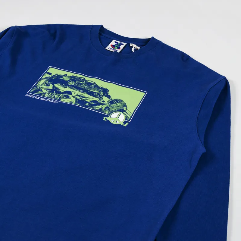 Deus Ex Machina Piece Of Scrap Long Sleeve T Shirt Blue-3