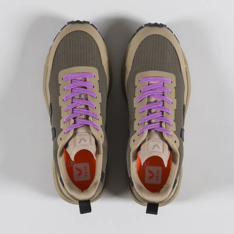 Veja Womens Dekkan Ripstop Shoes Kaki Black-3