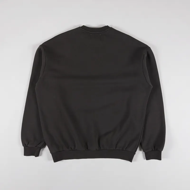Butter Goods Distressed Pigment Dye Crew Black-4