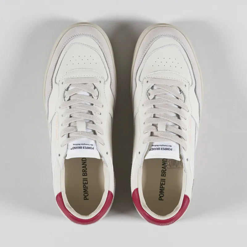Pompeii Elan Leather Shoes Ecru Red-4