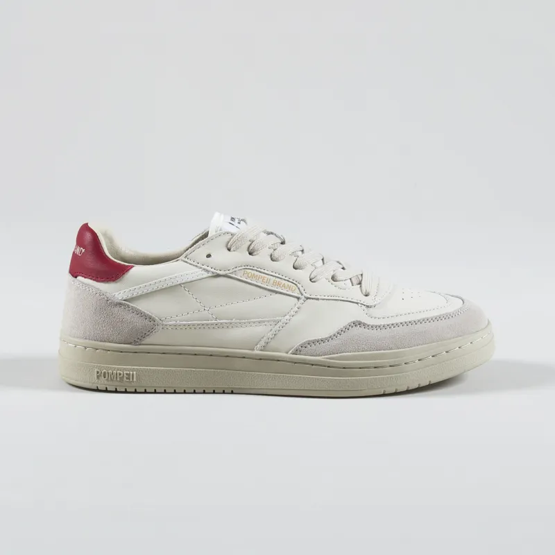 Pompeii Elan Leather Shoes Ecru Red-2