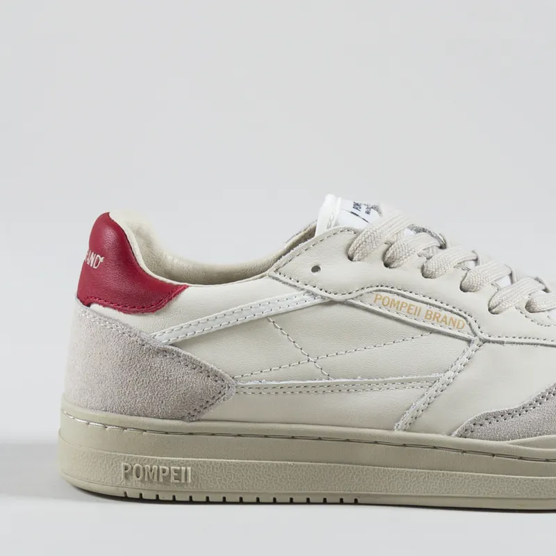 Pompeii Elan Leather Shoes Ecru Red-5