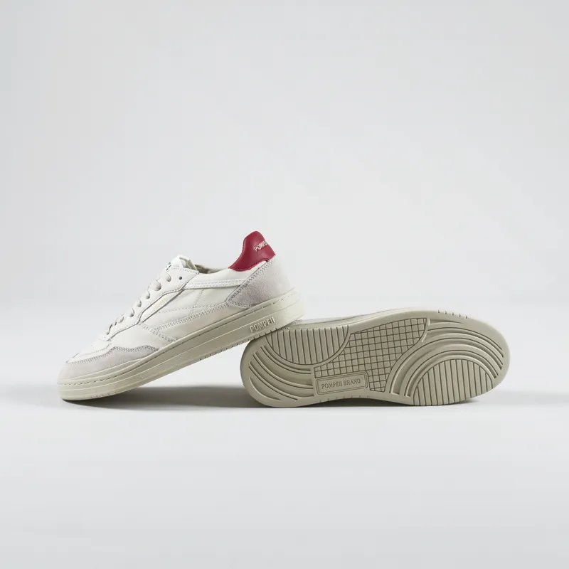 Pompeii Elan Leather Shoes Ecru Red-3