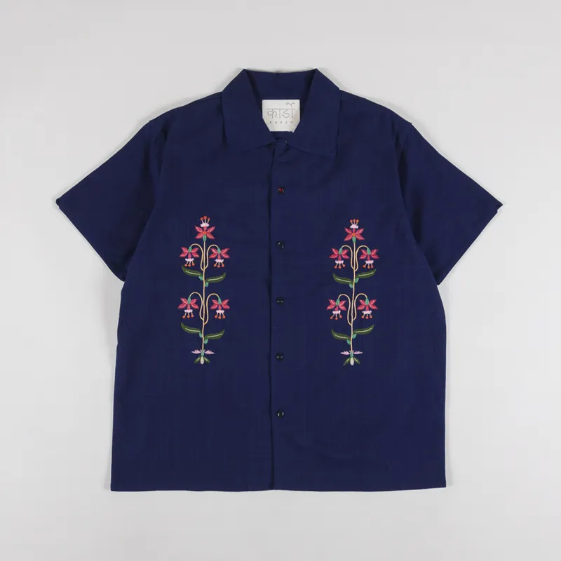 Kardo Chintan Embroidered Shirt Indigo