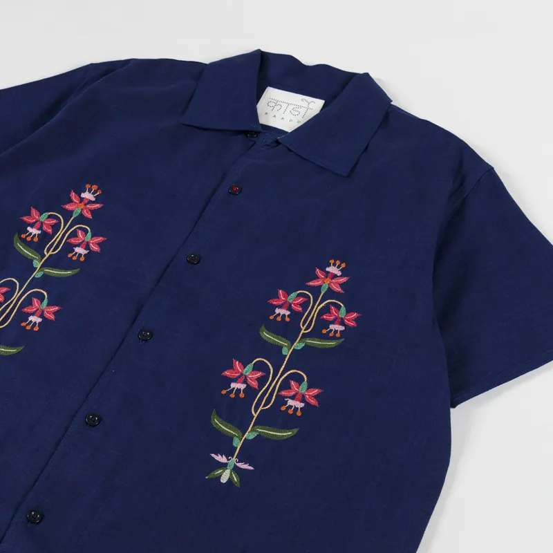 Kardo Chintan Embroidered Shirt Indigo-1