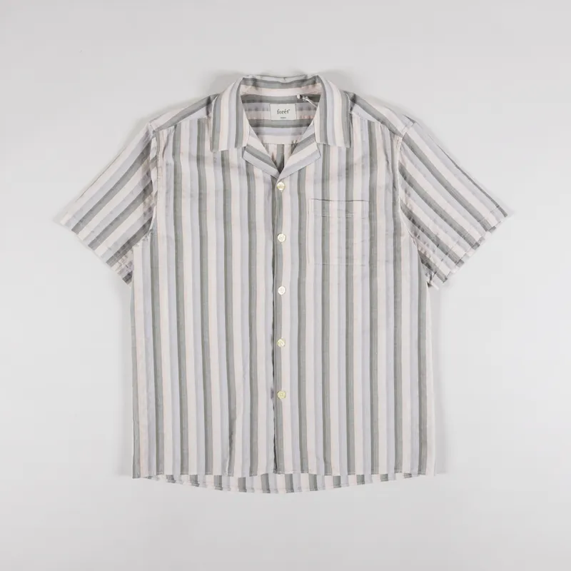 Foret Otter Seersucker Shirt Grey Stripe