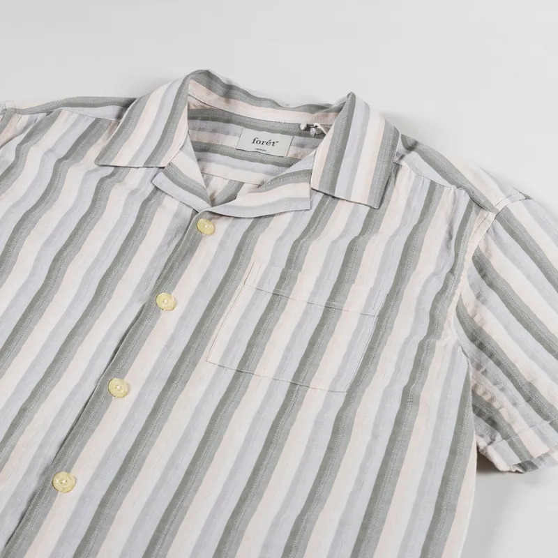 Foret Otter Seersucker Shirt Grey Stripe-1