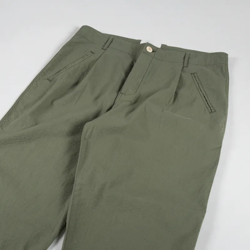 Folk Assembly Pant Olive Seersucker-3