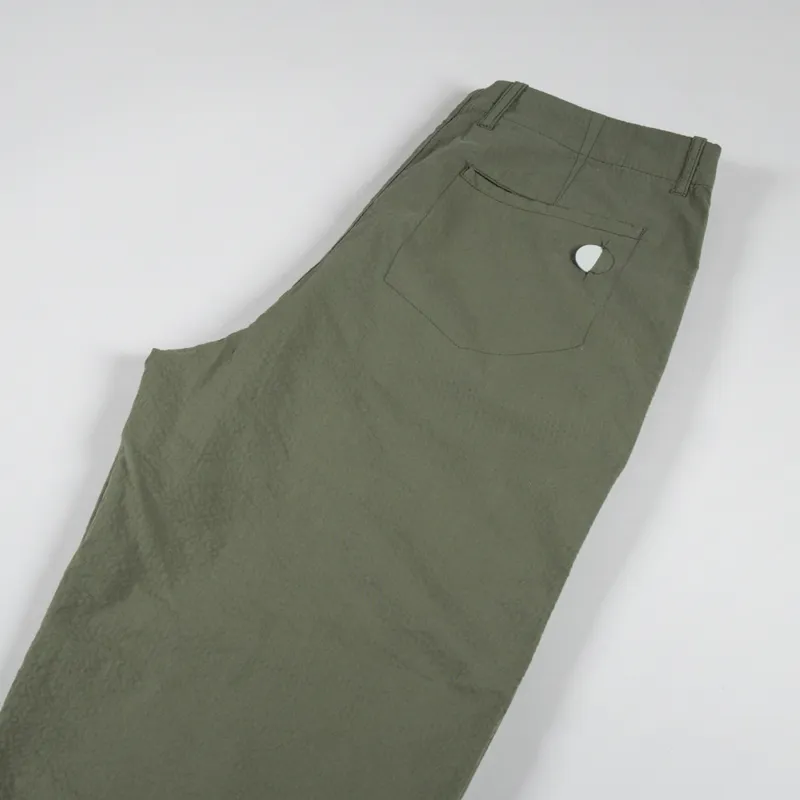 Folk Assembly Pant Olive Seersucker-5