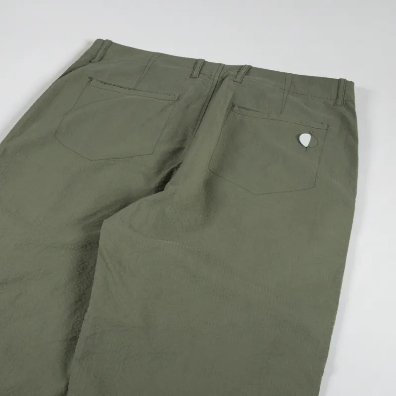 Folk Assembly Pant Olive Seersucker-4