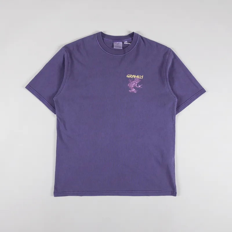 Gramicci Mens Sticky Frog T Shirt Tee Purple Pigment
