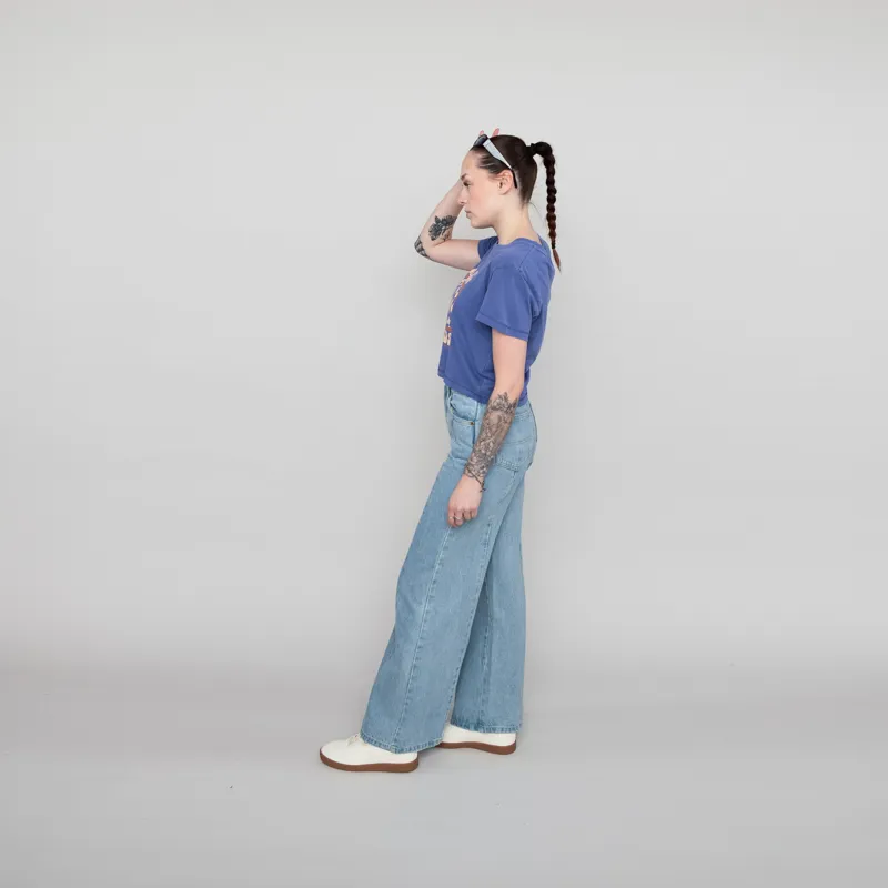 Rhythm Womens Interrupted Vintage Crop T Shirt Cobalt-4