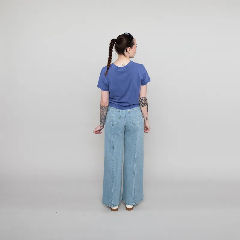 Rhythm Womens Interrupted Vintage Crop T Shirt Cobalt-3