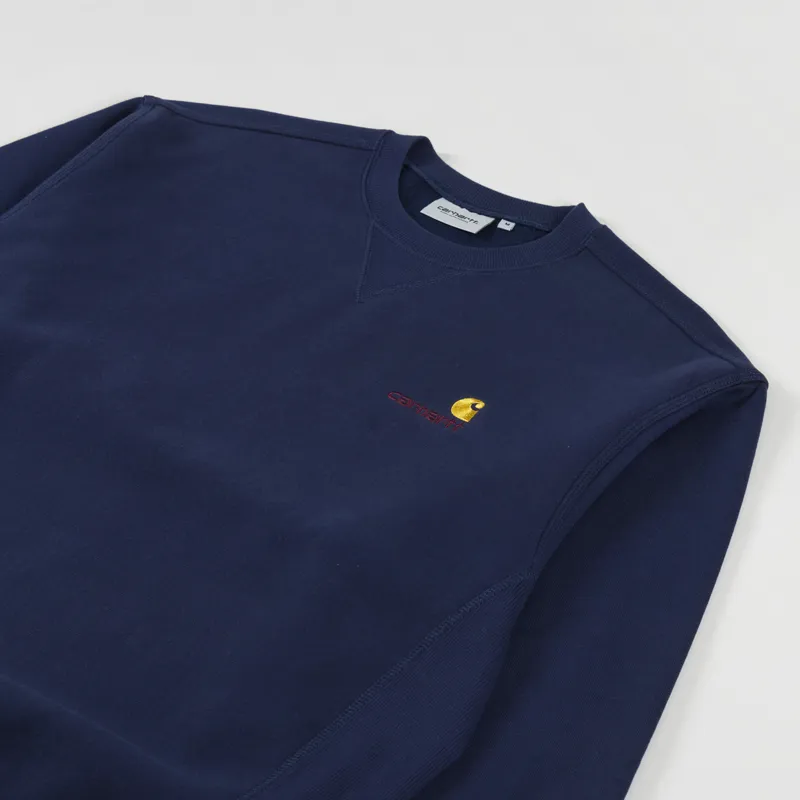 Carhartt WIP American Script Sweat Air Force Blue-2