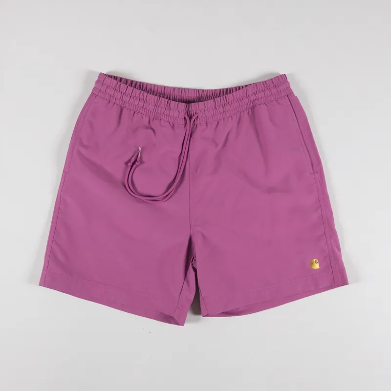 Carhartt WIP Chase Swim Trunk Magenta Gold