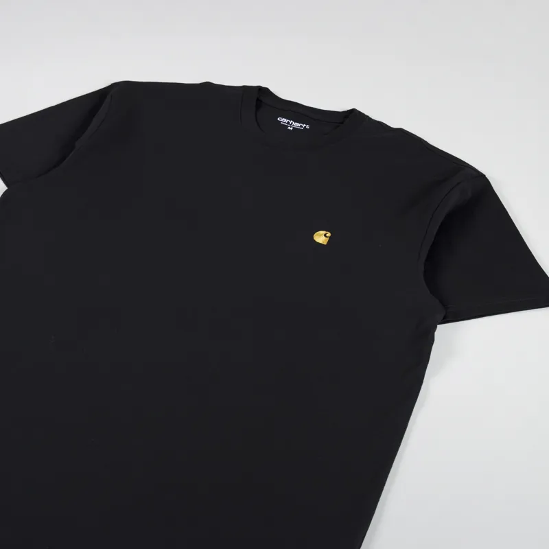 Carhartt WIP Chase T Shirt Black Gold-1