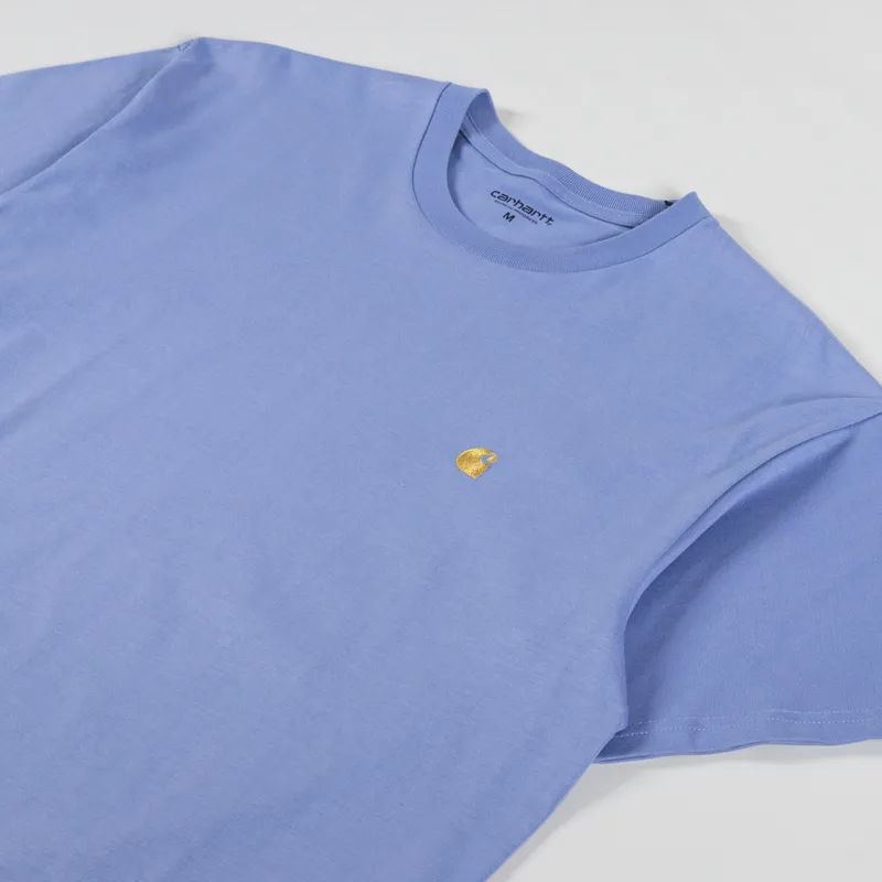 Carhartt WIP Chase T Shirt Charm Blue Gold-1