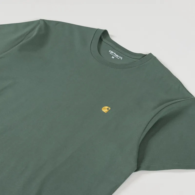 Carhartt WIP Chase T Shirt Duck Green Gold-1