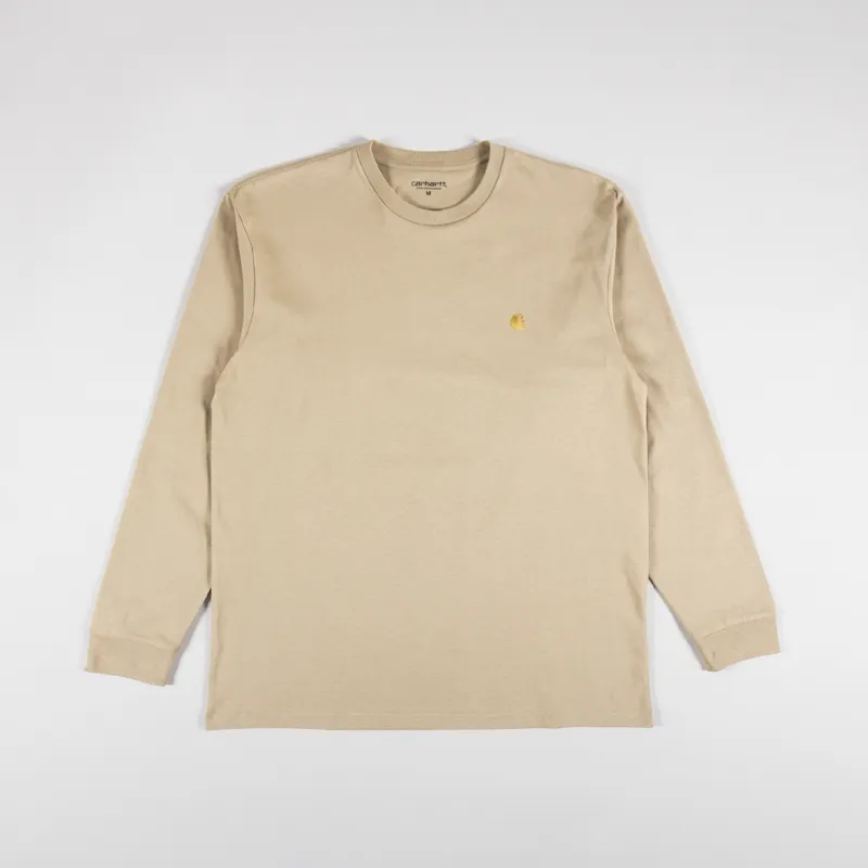 Carhartt WIP Long Sleeve Chase T Shirt Sable Gold
