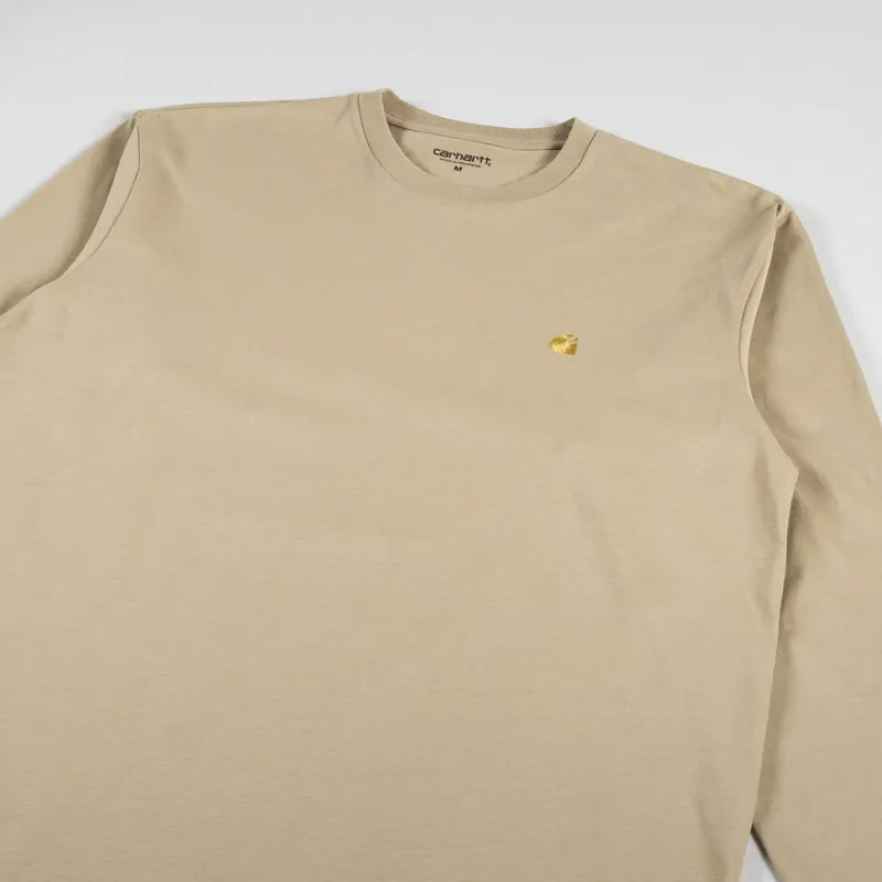 Carhartt WIP Long Sleeve Chase T Shirt Sable Gold-2